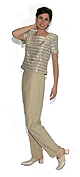 Two Piece Shantique Crepe Pant Set